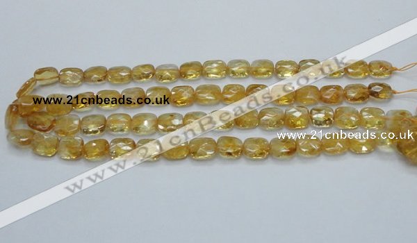 CCR28 15.5 inches 11*13mm faceted rectangle natural citrine beads