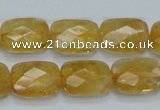 CCR29 15.5 inches 12*16mm faceted rectangle natural citrine beads