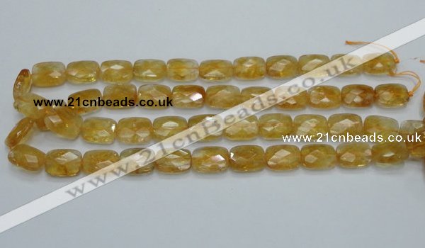 CCR29 15.5 inches 12*16mm faceted rectangle natural citrine beads