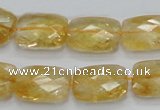 CCR30 15.5 inches 13*18mm faceted rectangle natural citrine beads