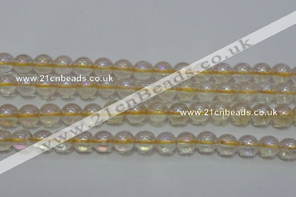 CCR302 15.5 inches 8mm round AB-color natural citrine beads