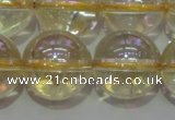 CCR304 15.5 inches 12mm round AB-color natural citrine beads