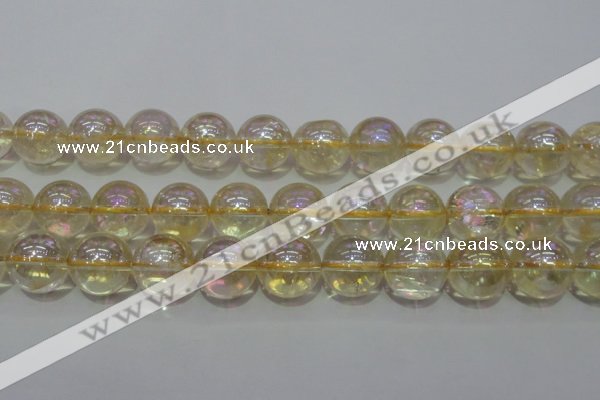 CCR304 15.5 inches 12mm round AB-color natural citrine beads