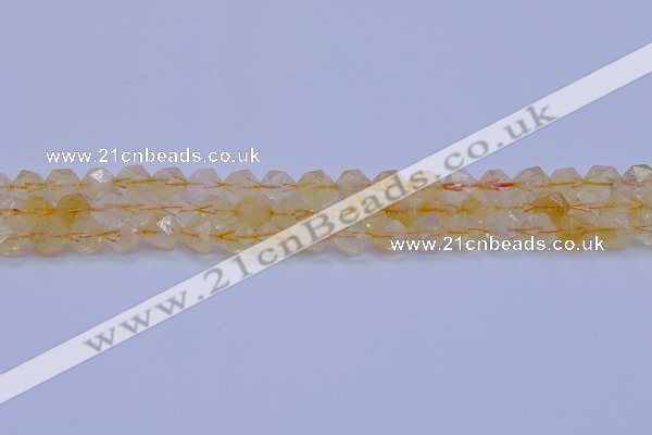 CCR311 15.5 inches 6mm faceted nuggets citrine gemstone beads