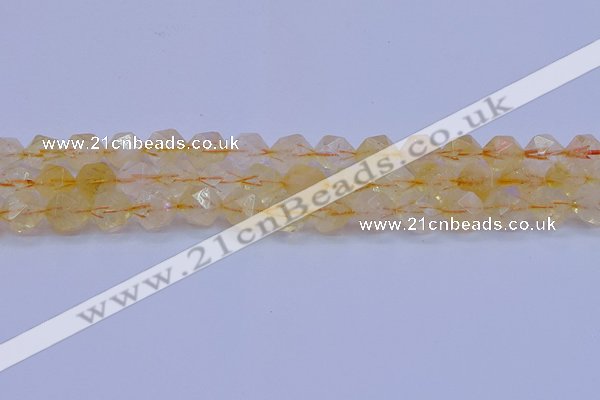 CCR313 15.5 inches 10mm faceted nuggets citrine gemstone beads