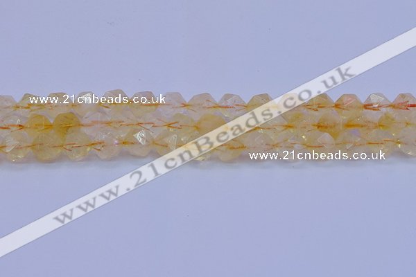 CCR313 15.5 inches 10mm faceted nuggets citrine gemstone beads