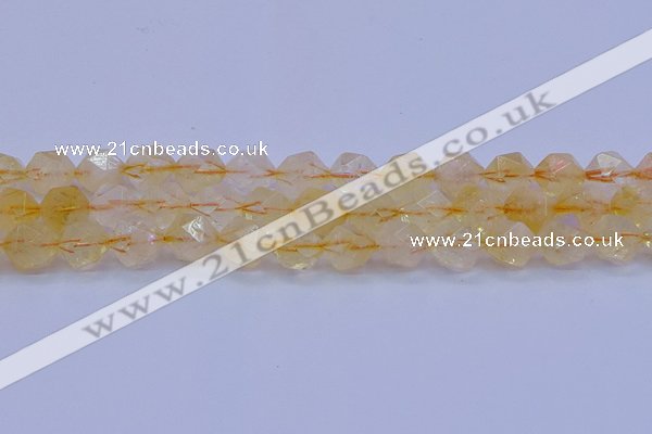 CCR314 15.5 inches 12mm faceted nuggets citrine gemstone beads
