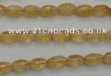 CCR32 15.5 inches 6*8mm faceted rice natural citrine gemstone beads