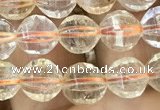 CCR321 15.5 inches 6mm faceted round natural citrine beads