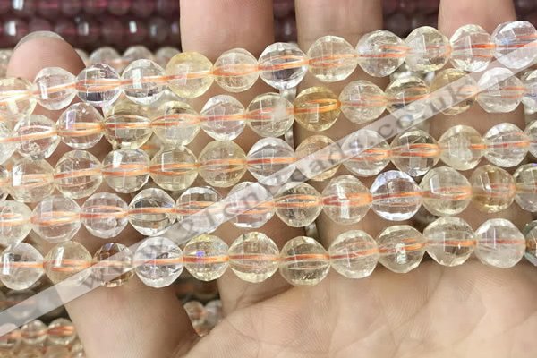 CCR323 15.5 inches 10mm faceted round natural citrine beads