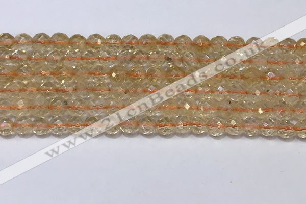 CCR325 15.5 inches 6mm faceted round citrine gemstone beads