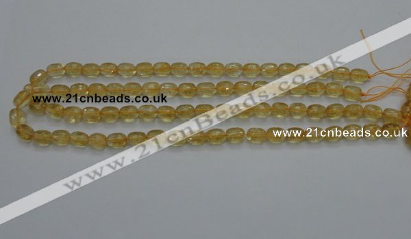 CCR33 15.5 inches 8*10mm faceted rice natural citrine gemstone beads