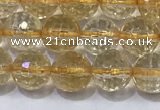 CCR338 15.5 inches 6mmm faceted round citrine gemstone beads