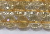 CCR338 15.5 inches 6mmm faceted round citrine gemstone beads