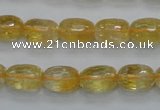 CCR34 15.5 inches 8*12mm faceted rice natural citrine gemstone beads