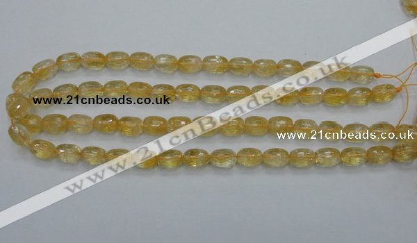 CCR34 15.5 inches 8*12mm faceted rice natural citrine gemstone beads