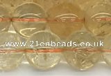 CCR348 15.5 inches 12mm round natural citrine beads wholesale