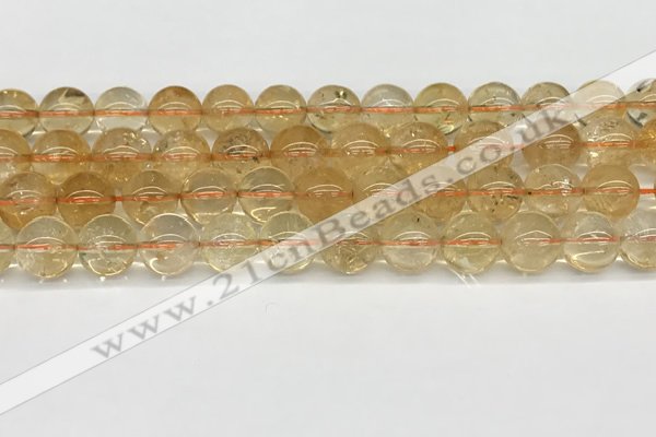 CCR348 15.5 inches 12mm round natural citrine beads wholesale