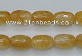 CCR35 15.5 inches 10*15mm faceted rice natural citrine gemstone beads