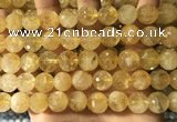 CCR358 15.5 inches 12mm faceted round citrine beads