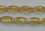 CCR36 15.5 inches 8*16mm faceted rice natural citrine gemstone beads