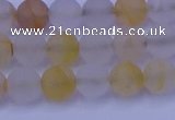 CCR371 15.5 inches 6mm round matte citrine beads wholesale