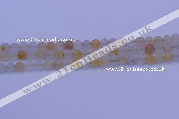 CCR371 15.5 inches 6mm round matte citrine beads wholesale