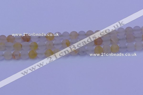 CCR372 15.5 inches 8mm round matte citrine beads wholesale