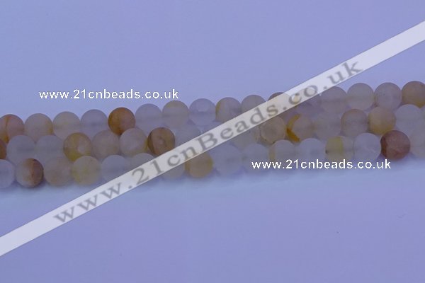 CCR373 15.5 inches 10mm round matte citrine beads wholesale