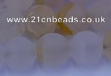 CCR374 15.5 inches 12mm round matte citrine beads wholesale