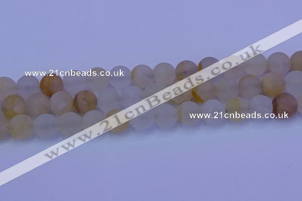 CCR374 15.5 inches 12mm round matte citrine beads wholesale