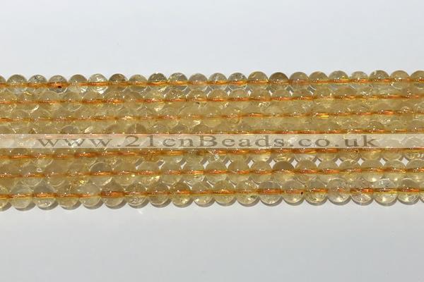 CCR378 15.5 inches 6mm round citrine gemstone beads wholesale