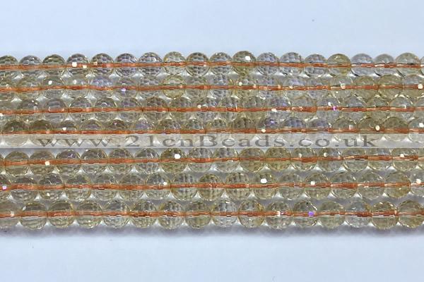 CCR391 15 inches 7mm faceted round citrine beads wholesale