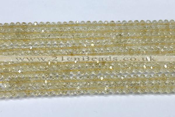 CCR395 15 inches 3*4mm faceted rondelle citrine beads