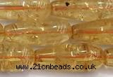 CCR405 15 inches 8*20mm teardrop citrine gemstone beads