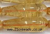 CCR406 15 inches 10*30mm teardrop citrine gemstone beads