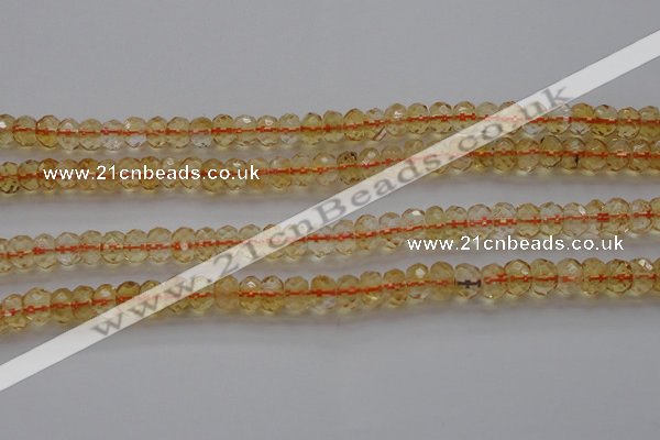 CCR51 15.5 inches 4*6mm faceted rondelle natural citrine beads