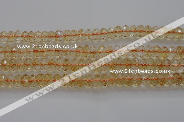 CCR52 15.5 inches 5*8mm faceted rondelle natural citrine beads