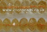 CCR53 15.5 inches 6*10mm faceted rondelle natural citrine beads