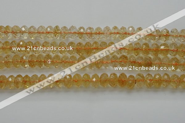 CCR53 15.5 inches 6*10mm faceted rondelle natural citrine beads