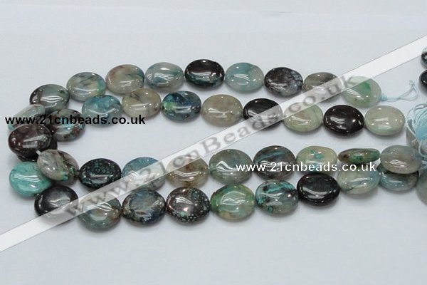CCS05 15.5 inches 20mm flat round natural chrysocolla gemstone beads