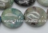 CCS06 15.5 inches 25mm flat round natural chrysocolla gemstone beads