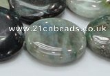 CCS07 15.5 inches 30mm flat round natural chrysocolla gemstone beads