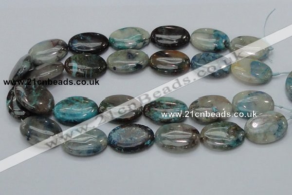 CCS10 15.5 inches 22*30mm oval natural chrysocolla gemstone beads