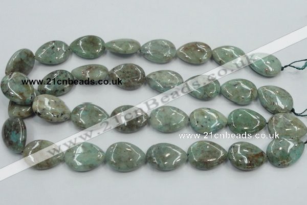 CCS101 15.5 inches 18*25mm flat teardrop African chrysocolla beads