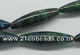 CCS156 15.5 inches 8*30mm rice dyed chrysocolla gemstone beads