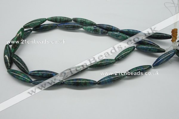 CCS156 15.5 inches 8*30mm rice dyed chrysocolla gemstone beads