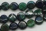 CCS160 15.5 inches 10mm flat round dyed chrysocolla gemstone beads