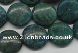 CCS161 15.5 inches 18mm flat round dyed chrysocolla gemstone beads