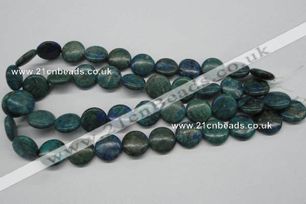 CCS161 15.5 inches 18mm flat round dyed chrysocolla gemstone beads